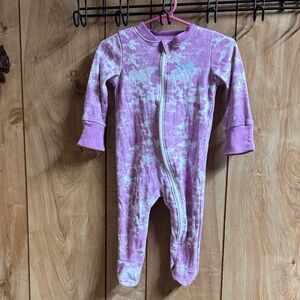 Under Armour Pink Tie-Dye Footed One-Piece Zipper Pajama